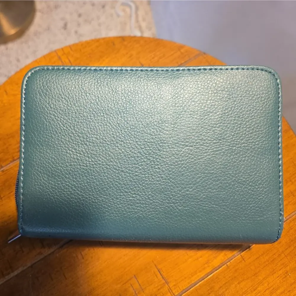 Mundi Mundex Daily Planner Organizer with Card Slots leather like teal accordion